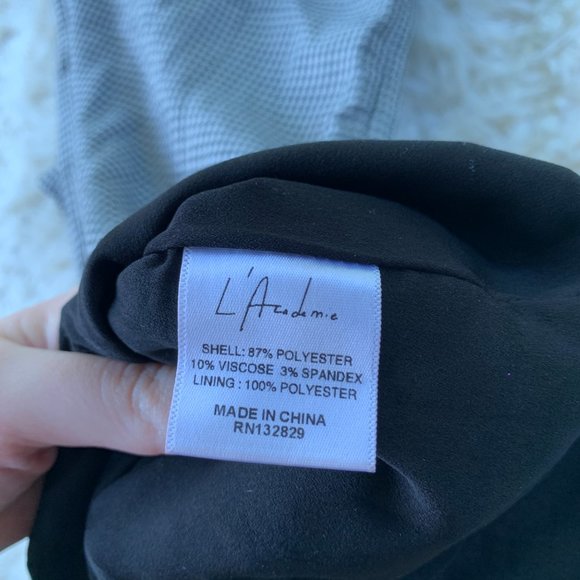 L'Academie The Lila Mini Dress Houndstooth Black - Picture 3 of 7